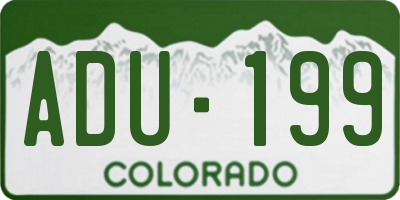 CO license plate ADU199