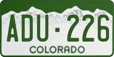 CO license plate ADU226