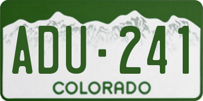 CO license plate ADU241
