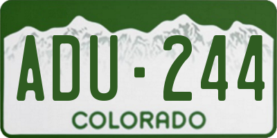 CO license plate ADU244
