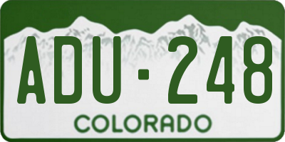 CO license plate ADU248