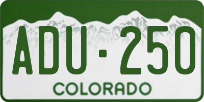CO license plate ADU250