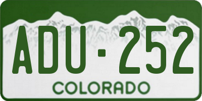 CO license plate ADU252