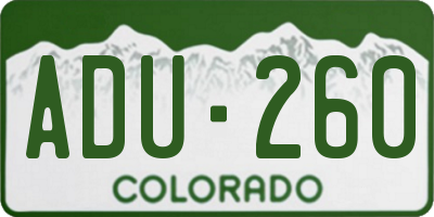 CO license plate ADU260