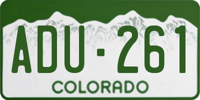 CO license plate ADU261