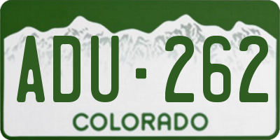 CO license plate ADU262