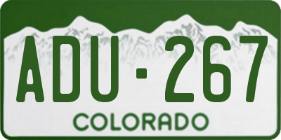 CO license plate ADU267