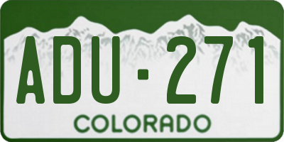 CO license plate ADU271