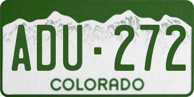 CO license plate ADU272
