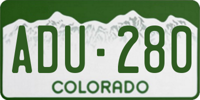 CO license plate ADU280