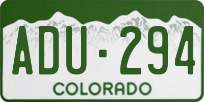 CO license plate ADU294