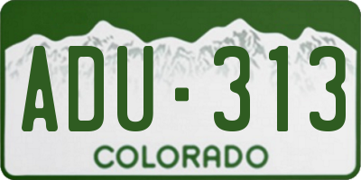 CO license plate ADU313