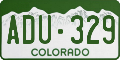 CO license plate ADU329