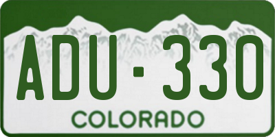 CO license plate ADU330