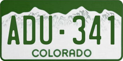 CO license plate ADU341