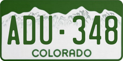 CO license plate ADU348