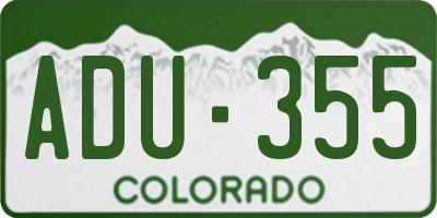 CO license plate ADU355