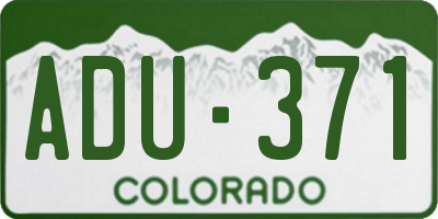 CO license plate ADU371