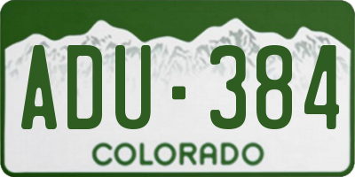 CO license plate ADU384