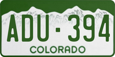 CO license plate ADU394