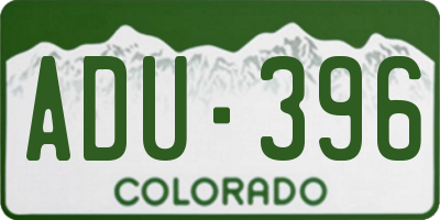 CO license plate ADU396