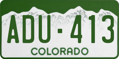 CO license plate ADU413