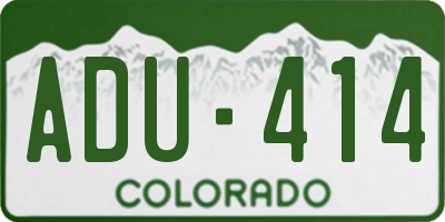 CO license plate ADU414