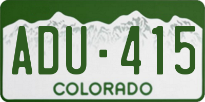 CO license plate ADU415