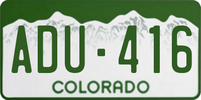 CO license plate ADU416