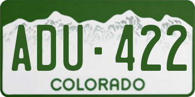 CO license plate ADU422