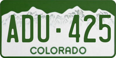 CO license plate ADU425