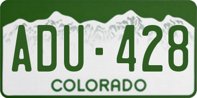 CO license plate ADU428