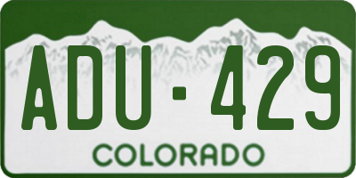CO license plate ADU429