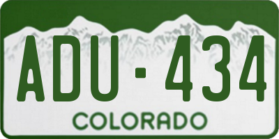 CO license plate ADU434