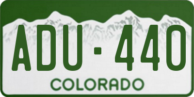 CO license plate ADU440