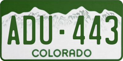 CO license plate ADU443