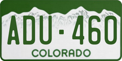 CO license plate ADU460