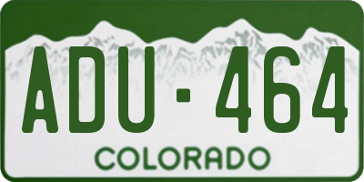 CO license plate ADU464