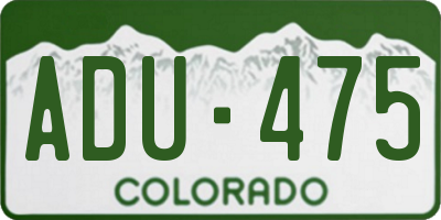 CO license plate ADU475