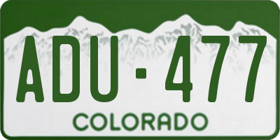 CO license plate ADU477