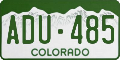 CO license plate ADU485
