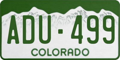 CO license plate ADU499