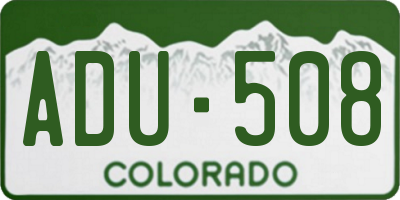 CO license plate ADU508