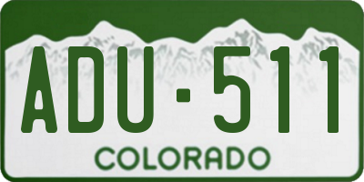 CO license plate ADU511