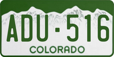 CO license plate ADU516