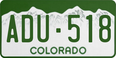 CO license plate ADU518