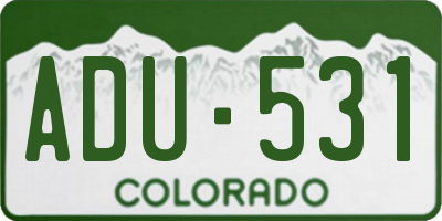 CO license plate ADU531