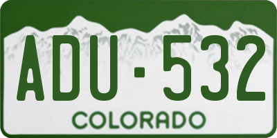 CO license plate ADU532