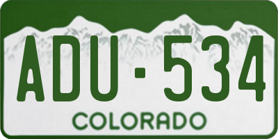 CO license plate ADU534