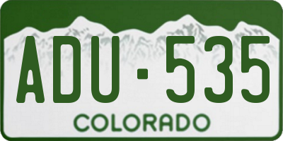 CO license plate ADU535